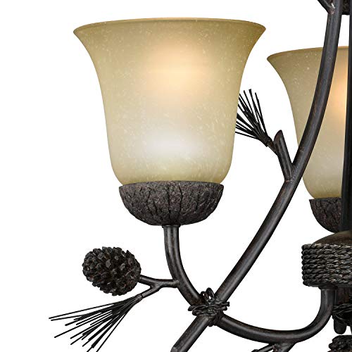 Vaxcel Sierra 3 Light Bronze Rustic Pinecone Mini Chandelier #TOP2