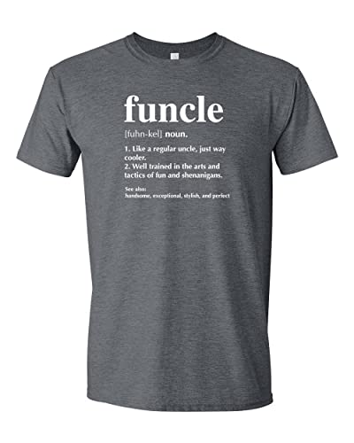 Funcle T-Shirt - Funny Uncle Shirt - Funcle Definition Shirt - Favorite Uncle Shirt - Father's Day Gift Idea - Like a Dad Defination (L, Heather Military Green)3