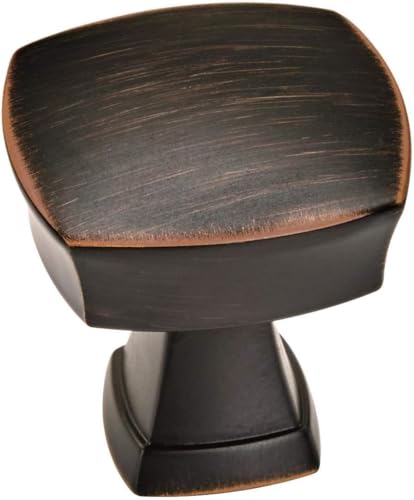 Image of Amerock 1-1 /4 inch Square Stature Oil-Rubbed Bronze Cabinet Knob
