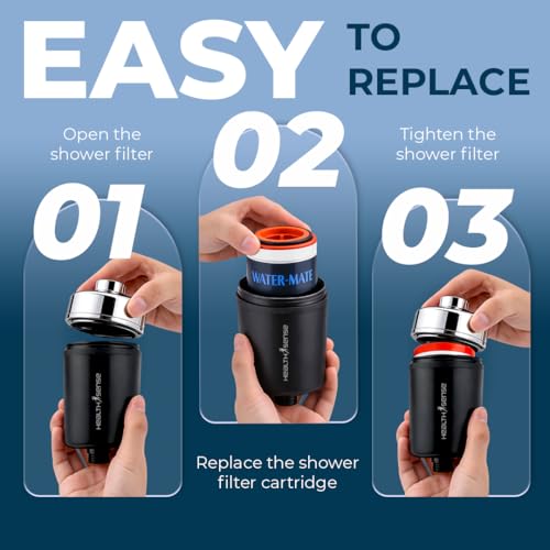 Image of HealthSense Shower & Tap Filter Cartridge Replacement | 20 Stage Hard Water Softener Shower Filter | Chlorine, Sediment & Odor Removal | Bathroom Water Filter for Borewell & Tanker Water