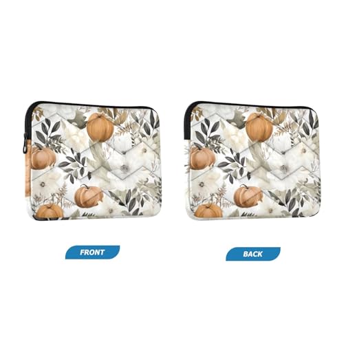 Funda para portátil de 13-14 pulgadas con flores blancas Pumpkin miniatura 2