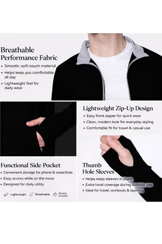 Image of MIA FASHION Men's Sunscreen Jacket with UPF 50+ UV Protection - Lightweight Breathable Quick Dry Summer Jacket for Sun & Pollution Protection, Ideal for Biking, Gym, Hiking & Outdoor Sports