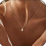 Or Pearl Colliers pour femmes tendance, 18k Collier plaqué or Dainty Simple Pearl Colliers Drop Colliers de choker hypoallergéniques Bijoux de bal d'or pour demoiselle d'honneur Cadeaux d'anniversaire