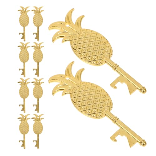 DECHOUS 10 Abrebotellas de Metal Forma de Piña Llavero Portátil Abridor Manual para Bebidas Aleación Resistente Detalle Adecuado para Bodas y Uso Diario