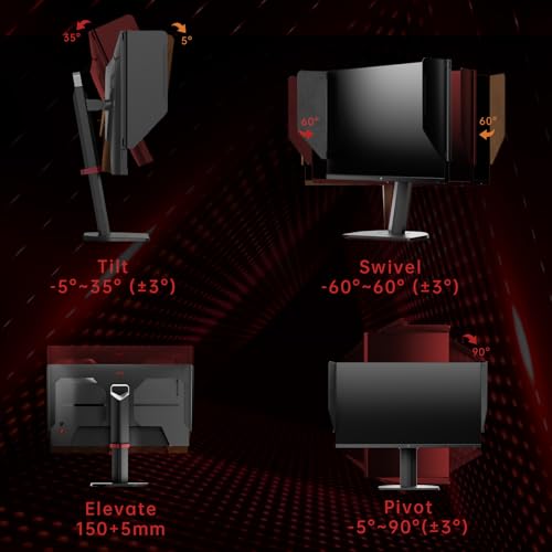 Image of KTC 25M1 400Hz Gaming Monitor 240Hz, FHD 24.1 inch Fast TN Monitor with Shielding Hood, 0.5ms GTG, Adaptive Sync, VESA Support, Height Pivot Swivel Tilt Adjustable