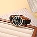 BUREI Women's Watch Fashion Brown Leather Strap Watches for Women,Three Hands Analog Quartz,Gift for her