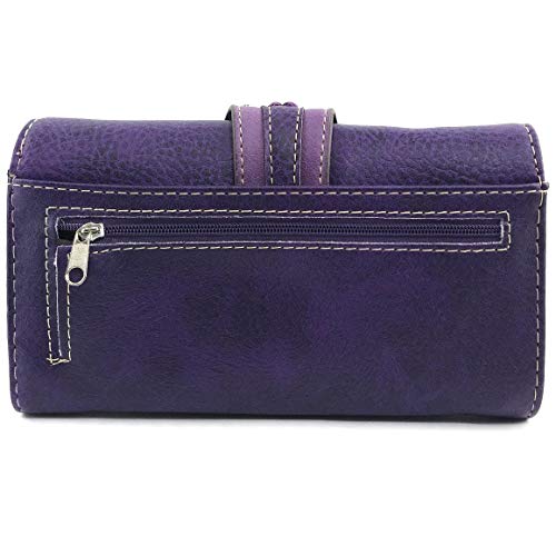 Zelris Floral Poppy Buckle Western Women Crossbody Wrist Trifold Wallet4