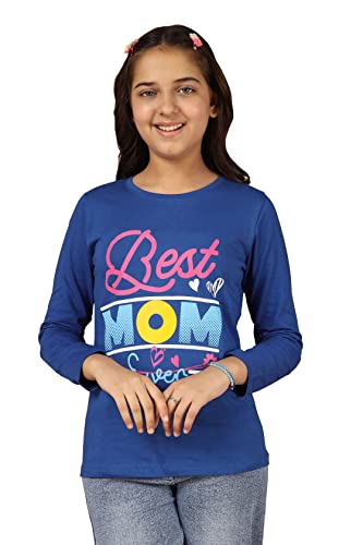 Image of KYDA KIDS 100% Cotton Girls Full Sleeve Printed T-Shirt,Regular fit Round Neck Tops (Pack of 3)