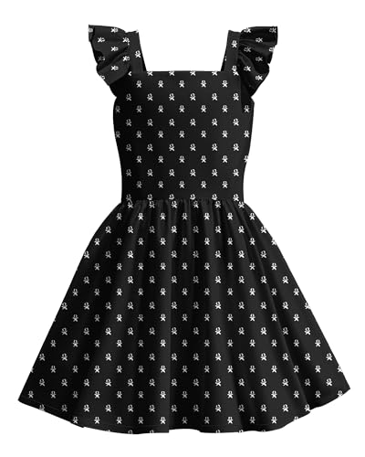 Girls'Short Lovely Dress Black Inspired Pattern for Birthday Party