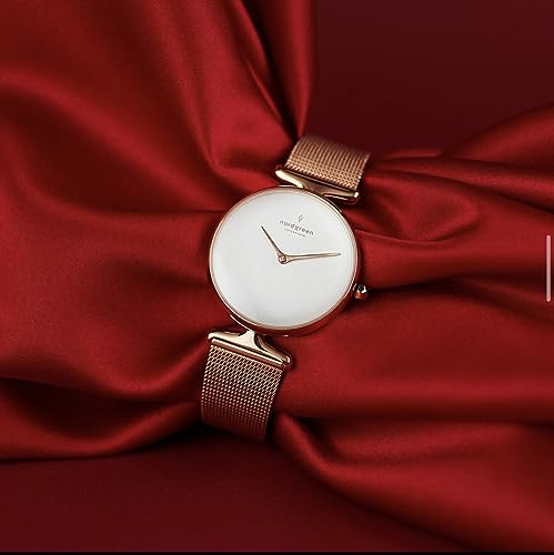 Image of Nordgreen Stainless Steel Un32Gomegoxx Unika Analogue, Watch For Women - 32Mm, White Dial, Gold Strap