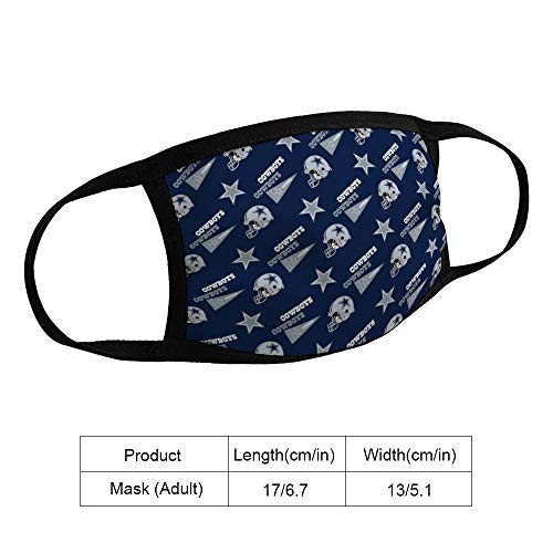 2PCS Football Team Logo Bandanas Face Mask Headwear Balaclava Face Cover Neck Gaiter for Outdoors, Sports