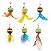 MLWSKERTY Interactive Cats Feathered Toy Cats Wand Feathered Teaser Head with Bells for Indoor Kitten Play