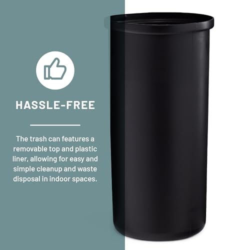 Safco Open Top Trash Can, 14 Gallon Stainless Steel Modern Garbage Can for Indoor Use, White