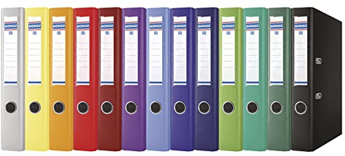 Donau Premium Ordner Breit 10er Pack/DIN A4 / 7,5 cm / 10 Stück/Weiße/Kunststoffbezug PP/Carton Papier Schlitzordner Büroordner Aktenordner Ringordner/Grünen Punkt