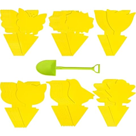 36 Pcs Sticky Trap, Fruit Fly and Gnat Trap Dual-Sided Fly Catcher Plastic Bug Insect Gnat Traps for Indoor/Outdoor Use - Insect Catcher for White Flies, Mosquitos, Fungus Gnats, Design of 6 (36 PCS) Cover