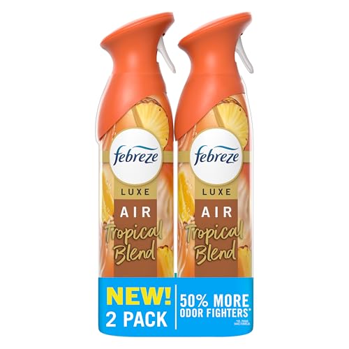 Febreze Air Mist, Air Freshener Spray, Odor Fighting Room Spray, Deodorizer for Home Bathroom Kitchen Office Apartment Dorm Room Classroom, Tropical Blend, 8.1oz, 2ct - image 1