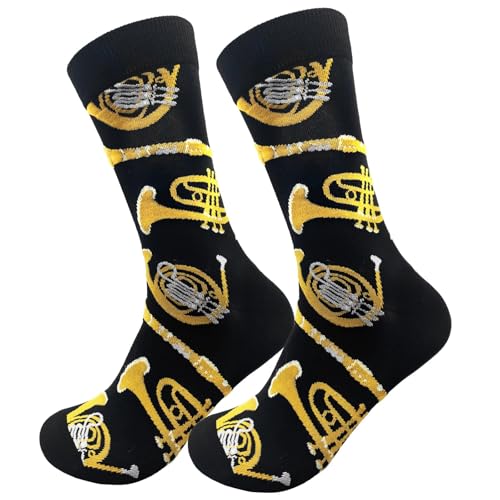 Trombone Brass-Wind Instrument Novelty Crew Socks Comfortable Casual Crazy Socks For Men Women