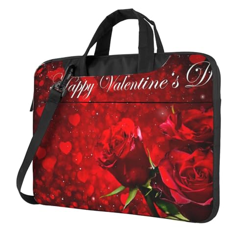 Sac ordinateur portable roses rouges antichoc à bandoulière pour voyage et bureau