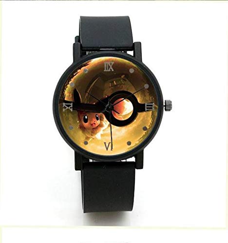 Preisvergleich Produktbild LINJIA Pokemon Uhr Quarzuhr Pikachu Taschenmonster Pokemon Pikachu Anime Cartoon Uhr