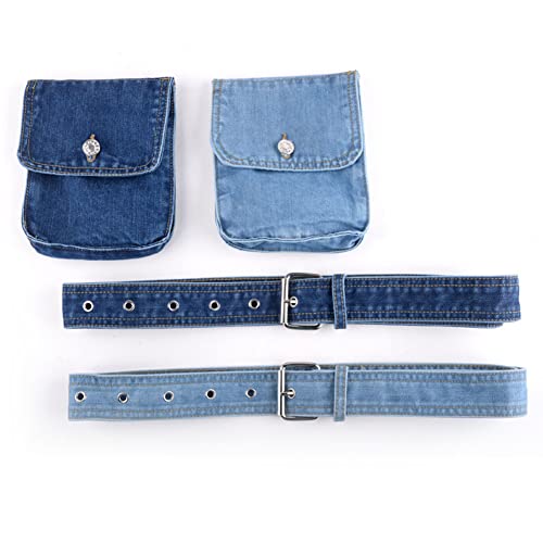 Women Denim Belt with Removable Pocket Alloy Buckle for Blazer Dress Shirt3