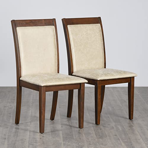 Image of Home Centre | Harmony | Solid Wood | Dining Chairs | Beige | Set of 2 | 1 Year Warranty