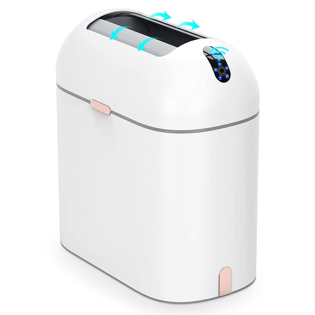Mülleimer, 9 Liter Schlafzimmer, mit Soft-Close-Deckel, schmaler Mülleimer Büro(White a)