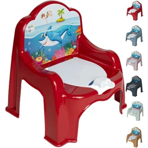Kinza Collection - Baby Toddlers Kids Potty Training Chair Toilet Seat Plastic Lid (Red Color) - Portable Chair - Removable Washable Pot & Lid - Indoor & Outdoor use (One Size, Red) Cover