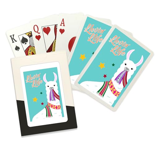 Lantern Press Llovin' Llife Llama, 52 cartas tamaño póker