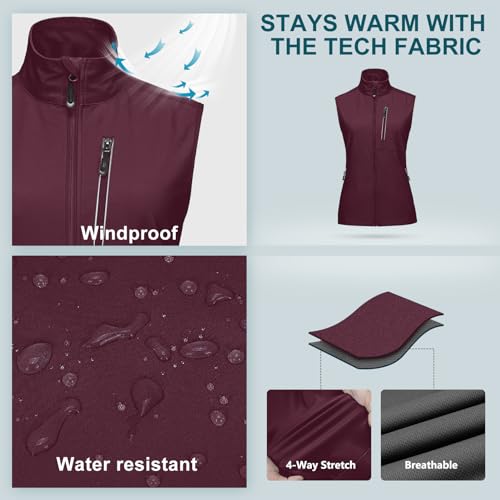 33,000ft Women's Lightweight Running Vest Outerwear with Pockets, Windproof Sleeveless Jacket for Golf Hiking Travel3