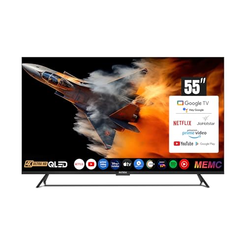 Image of Intex 140 cm (55 Inches) Frameless 4K QLED Smart Google TV | Android 14 | Dolby Vision & Dolby Atmos | 120Hz Refresh Rate | 2GB RAM + 32GB Storage | Google Assistant | Chromecast Built-In | LED-GQ5531