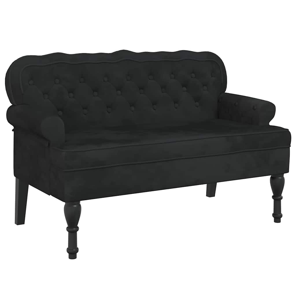 vidaXL Panca con Schienale Nera 119,5x64,5x75 cm in Velluto