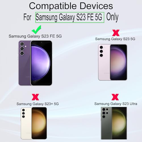 Image of Ibywind 2 Pack Screen Protector For SamSung Galaxy S23 FE 5G 6.4 inch(Not For Galaxy S23 /S23+ /S23 Ultra),9H Hardness Tempered Glass,With 1Pc Camera Lens Protector,1Pc Back Carbon Fiber Film,Anti-Scratch