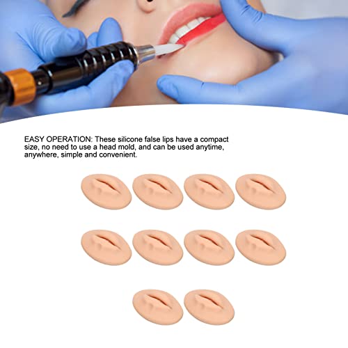 10PCS Silicone Fake Lips Skin Tattoo Soft Microblading Practice Lips Open Mouth Silicone 3D Fake Lips Permanent Makeup Training Practice Skin Lip Mold for Tattoo Artists Training Skin Cosmetic - Image 3