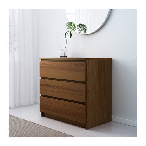 Amazon.co.jp: IKEA(イケア) MALM チェスト（引き出し×3）, ブラウン 
