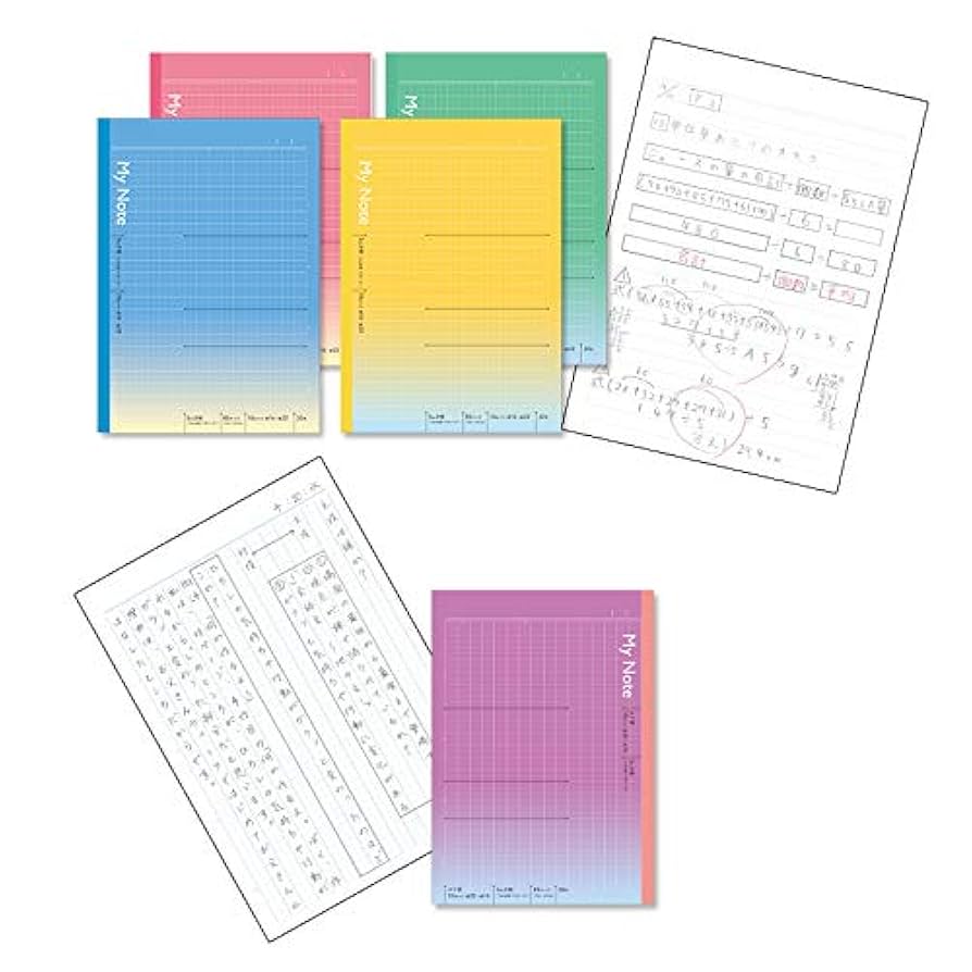 Amazon | MYノート全色5冊セット（青/赤/黄/緑/紫/各1冊