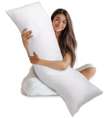 Utopia Bedding Full Body Pillow for Adults (White, 20 x 54 Inch), Long Pillow Insert for Sleeping, Ideal for Side Sleepers