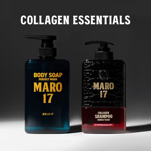 MARO17 Collagen Essentials (Collagen Shampoo Perfect Wash & Body Soap) - Hair Shampoo & Bath Soap Set for Hair Growth, Healthy Scalp & Smoother, Hydrated Skin - Silicone, Alcohol, & Paraben-Free