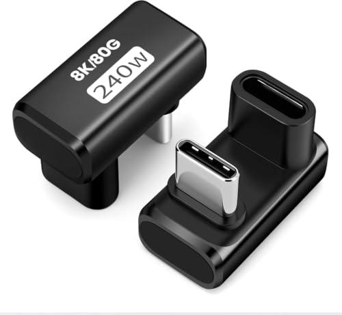 Image of USB C Adapter 80Gbps,U Shape USB-C Male to Type-C Female Connector with PD 240W /80 Gbps, USBC Extender for Steam Deck, Switch, Laptop, Tablet, Phone