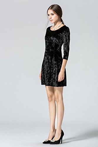 Robe noire femme manches 3/4 confortable fluide taille 38 - 5