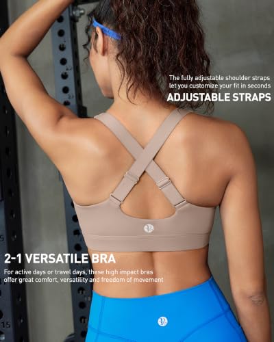 Image of RUNNING GIRL High Impact Sports Bras for Women, Adjustable Straps Bra High Support Workout Bra with Sewn in Pads
