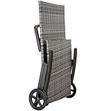 tectake aluminium und rattan gartenbank zusammengeklappt