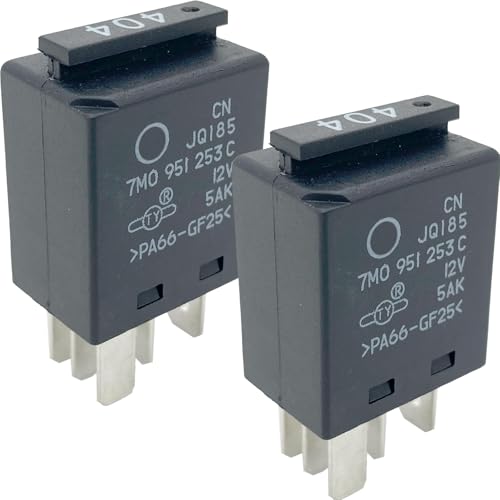 2-Pack 404 Relay 7M0951253C - 30A 12VDC 5-Pin SPDT Automotive Relay - Compatible with VW/Audi Vehicles (2005-2015) - Fixes Fuel Pump & P0481/P069E Errors ASIN: B0F47X849M