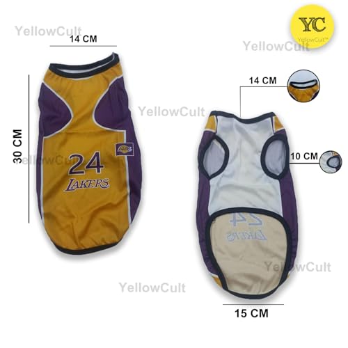 Image of Yellowcult Cute Dog T-Shirt Clothes, Summer Sweetshirts Sporty Pet Outfit for Small Dog, cat, Puppy, Kitten for Bithday Party, Travel, Outing, Photos(XS- Purple)