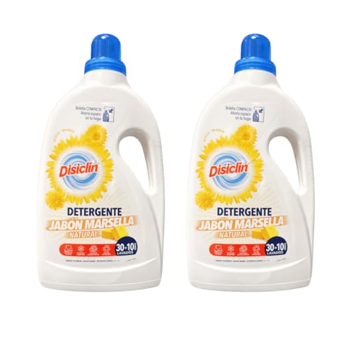 Detergente Líquido Jabón Marsella Natural Pack 2 x 30+10 Lavados | Limpieza Profunda, Aroma Fresco, Ropa Blanca y Color, Alta Eficiencia, Botella Compacta