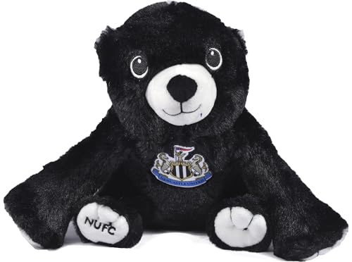 Image of Newcastle United Grizzle Bear Plush Toy, Black and White, 13.5 cm, NUFC Official Merchandise