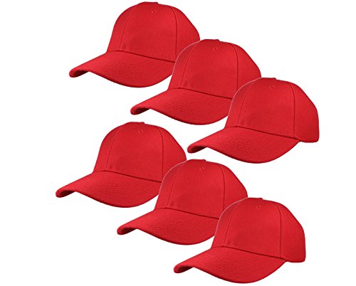 Image of Gelante Plain Blank Baseball Caps Adjustable Back Strap Wholesale Lot 6 Pack