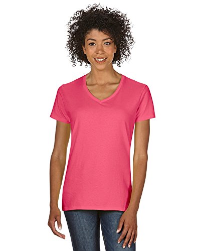 Gildan Heavy Cotton Ladies' 5.3 oz. V-Neck T-Shirt, XL, HELICONIA