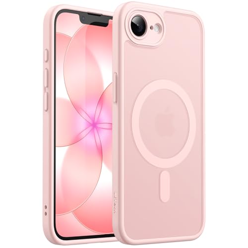 Image of JETech Magnetic Cover Case for iPhone 17e (2026) / iPhone 16e Compatible with MagSafe, Translucent Matte Back Slim Shockproof Phone Cover, 6.1-Inch Display (Soft Pink)
