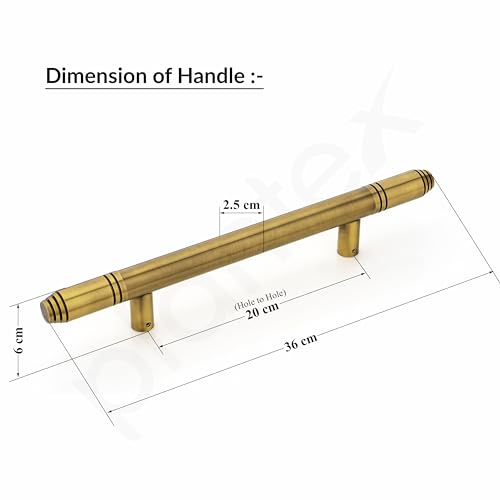Image of Plantex Heavy Duty Main Door Handle /14 Inch Door Handle for Main Door /Pull-Push Door Handle for Glass & Wooden Door - Pack of 1 (Brass Antique) - 3 Years Warranty