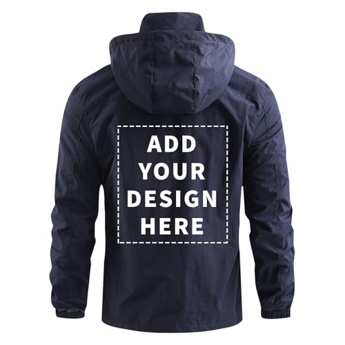 Personalized Men's Waterproof Raincoat Custom Lightweight Hooded Jacket Hiking Coat Softshell Windbreaker2